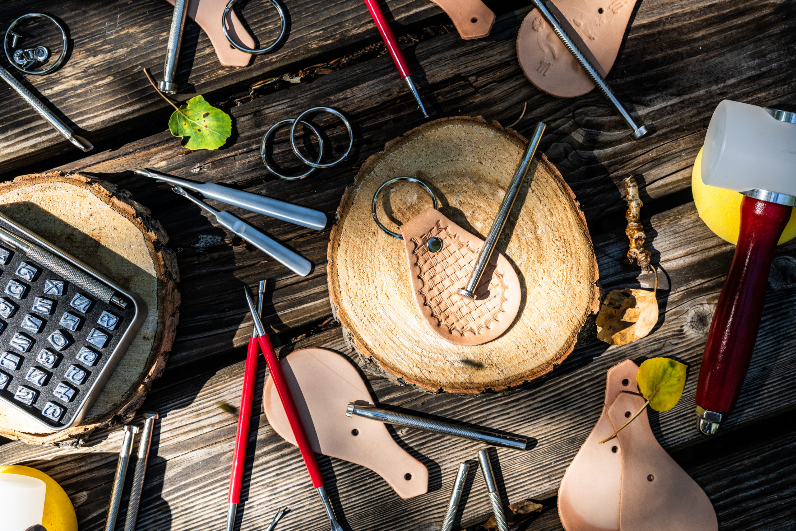 Leather crafting at Rock Creek Resort