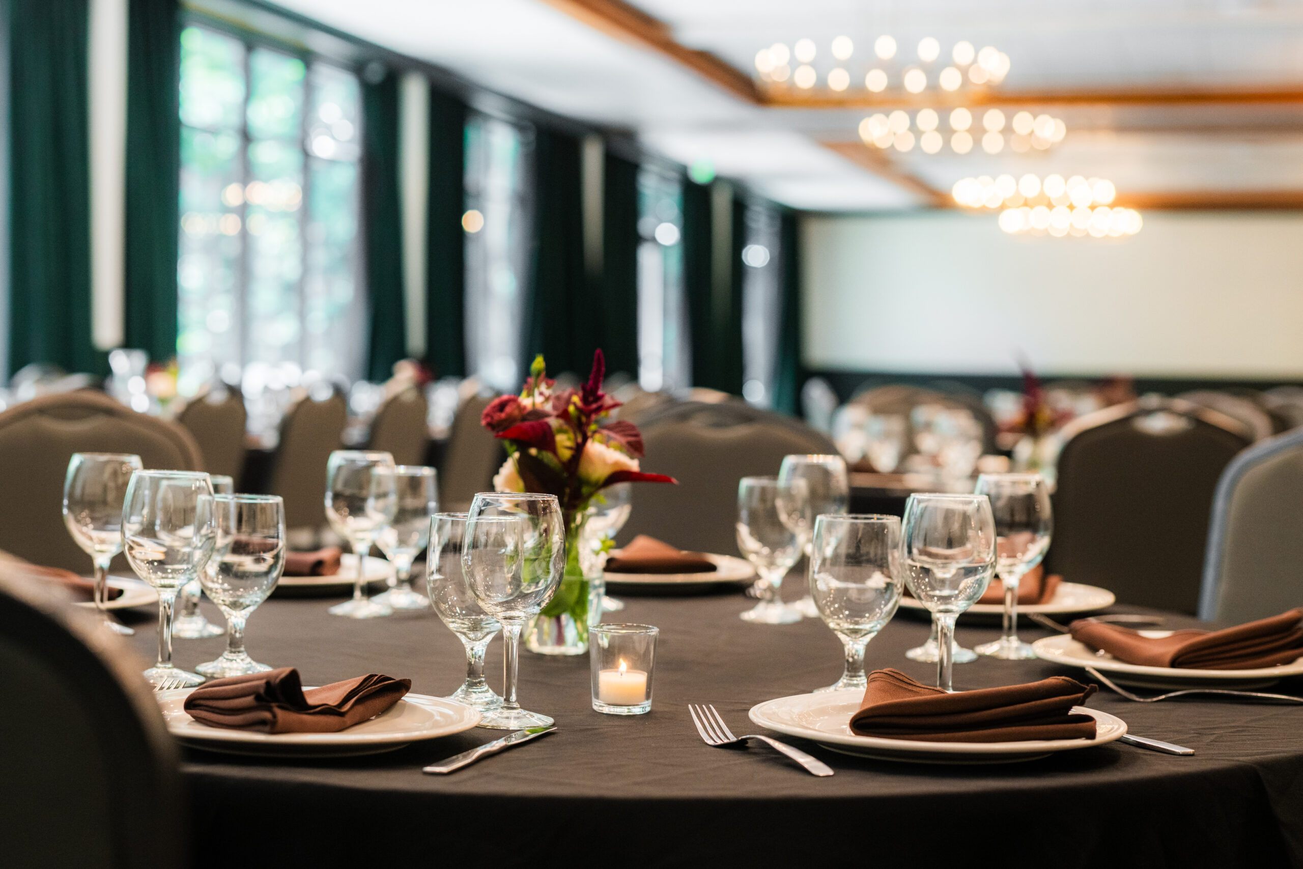Banquet Set-Up with flowers